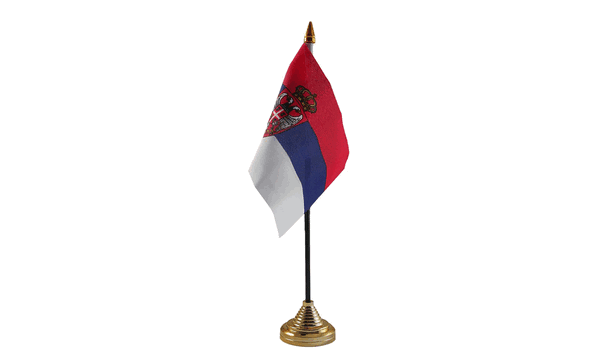 Serbia Crest Table Flags